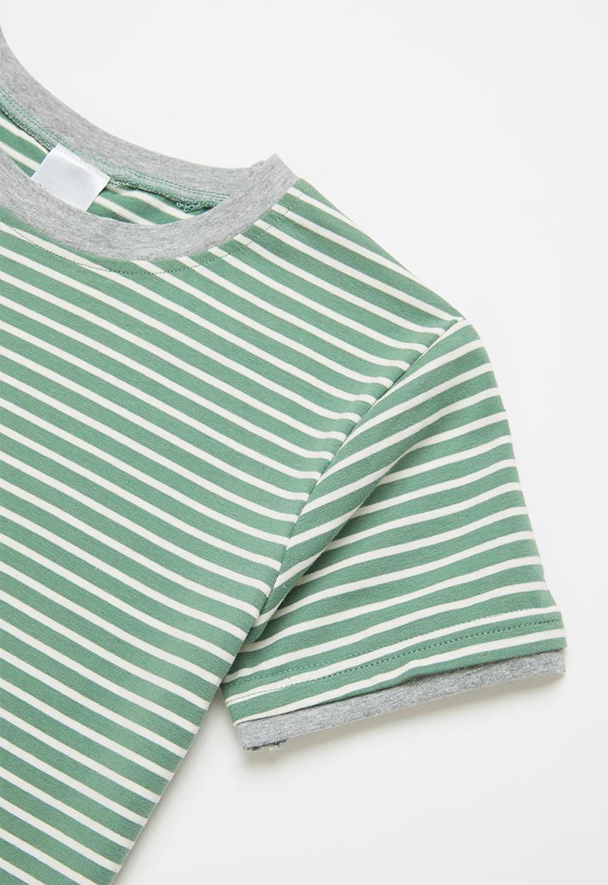 Pop Candy - Boys stripe tee - green