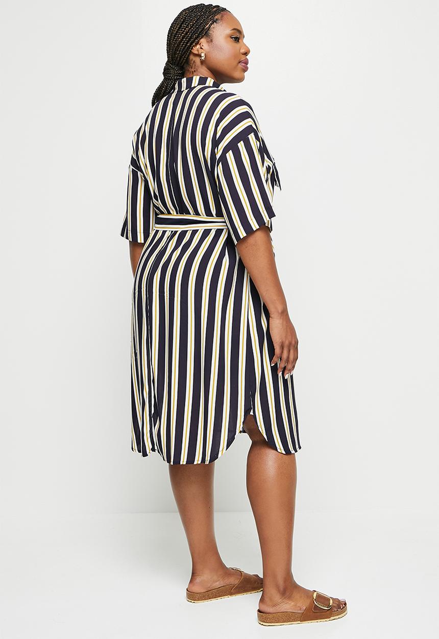 edit Plus - Belted shirt dress - multi 