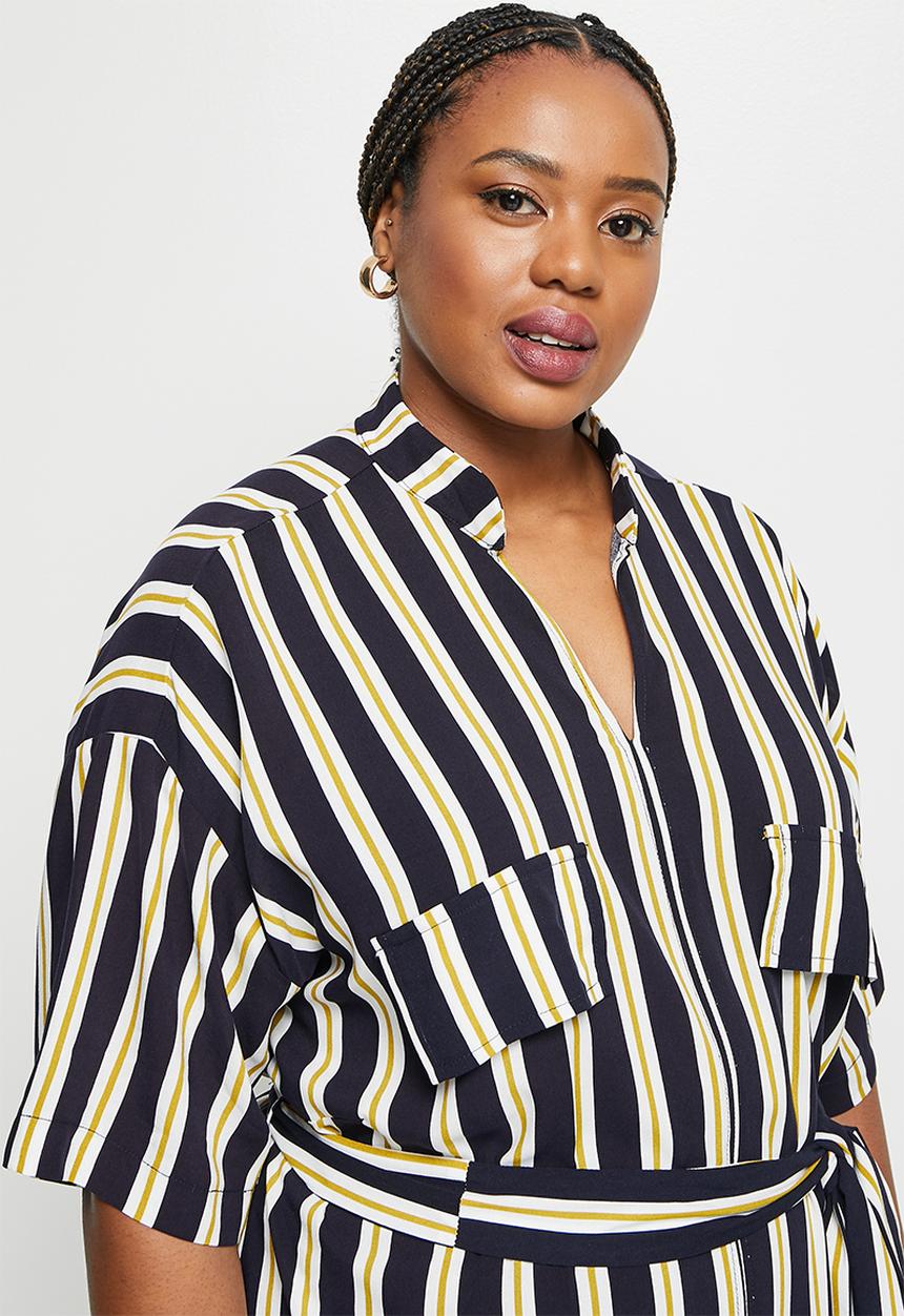 edit Plus - Belted shirt dress - multi 