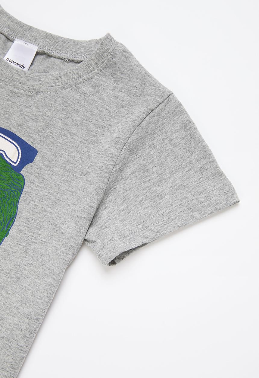 Pop Candy - Boys dino tee - grey melange