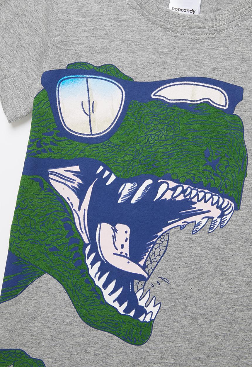 Pop Candy - Boys dino tee - grey melange