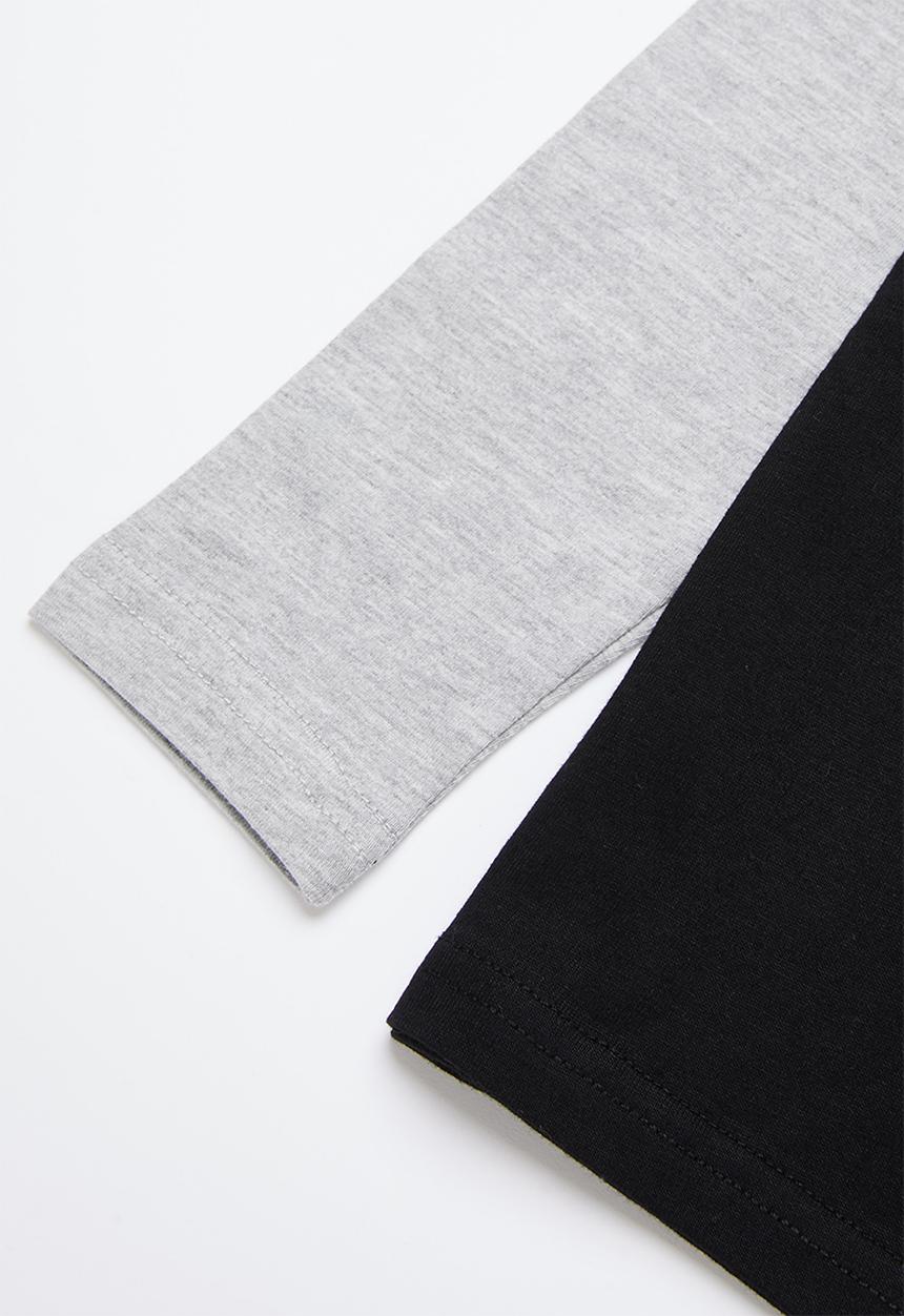 Pop Candy - Boys long sleeve dino tee - grey & black