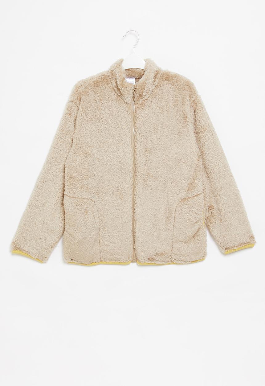Pop Candy - Boys zip through jacket - brown