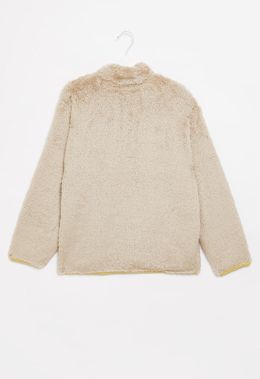 Pop Candy - Boys zip through jacket - brown