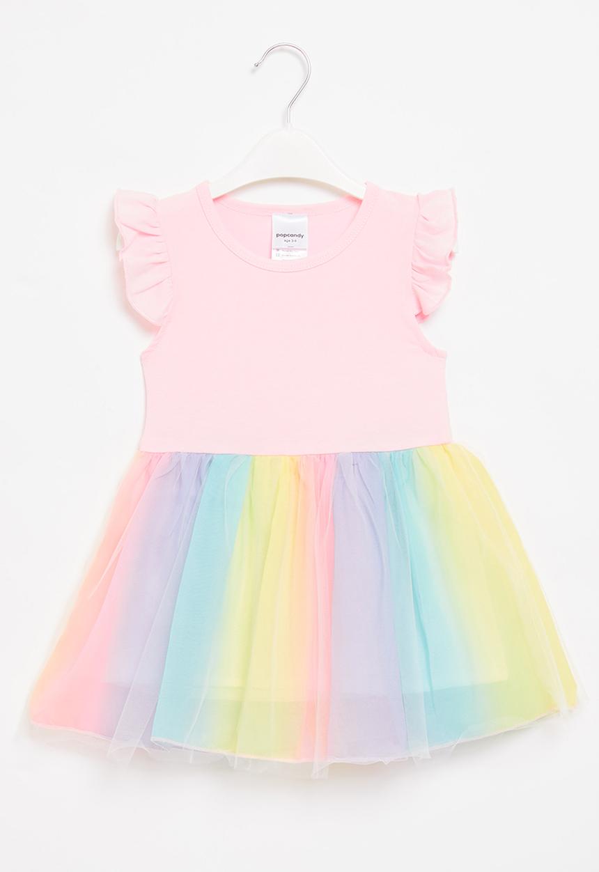 Pop Candy - Girls flutter sleeve dress - pink