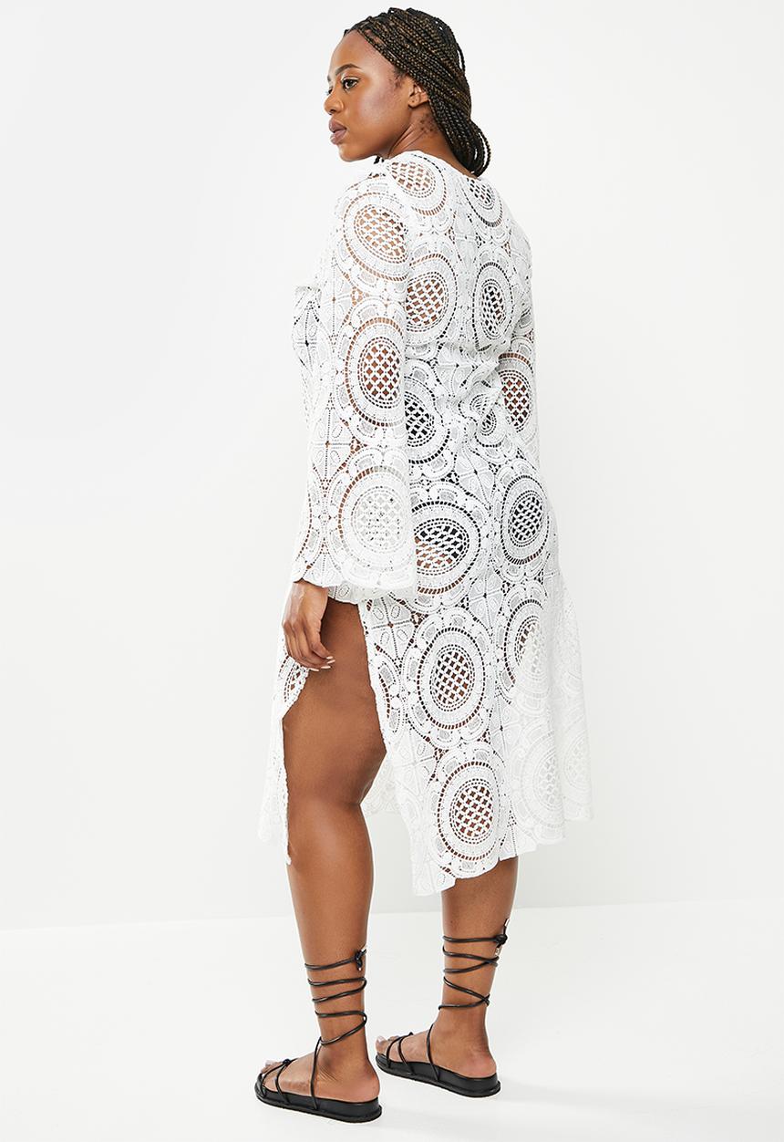 Me&B - Plus lace kaftan - milk