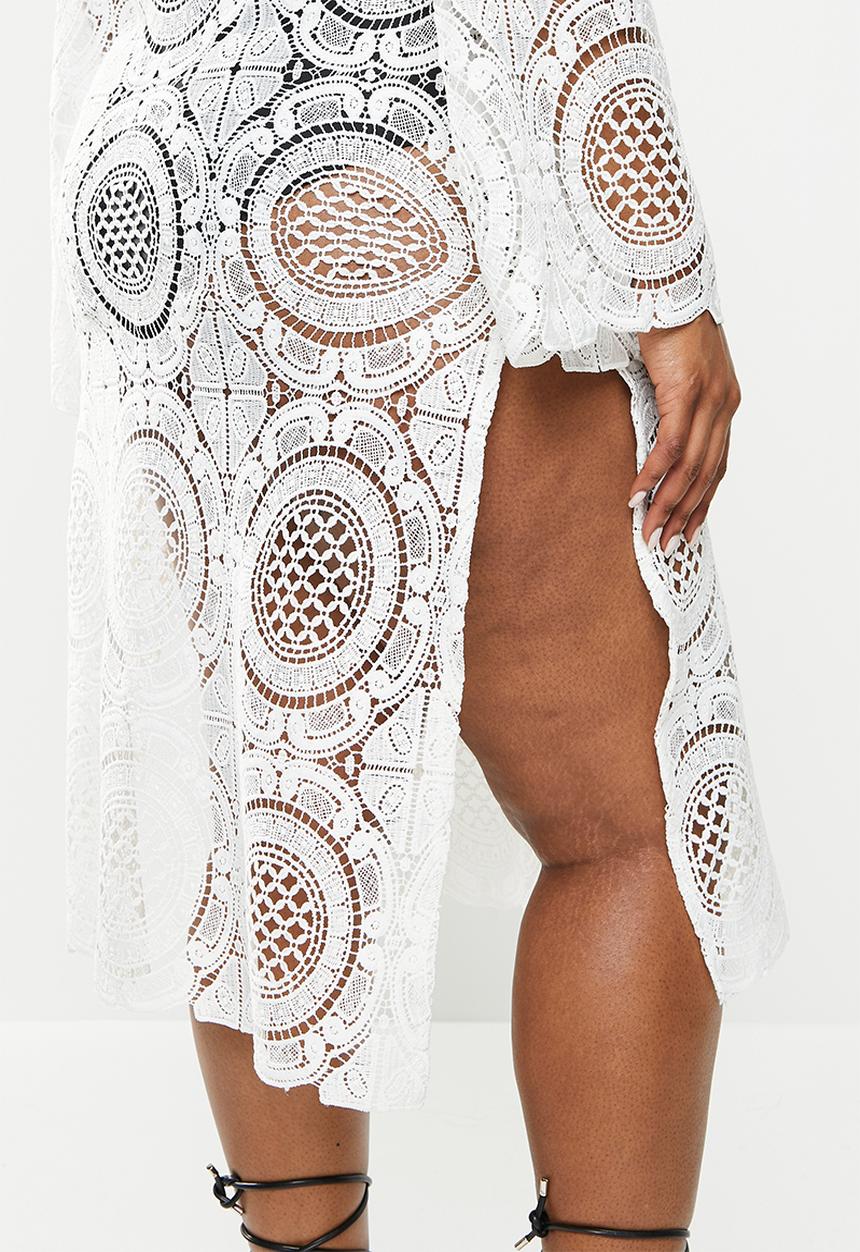 Me&B - Plus lace kaftan - milk