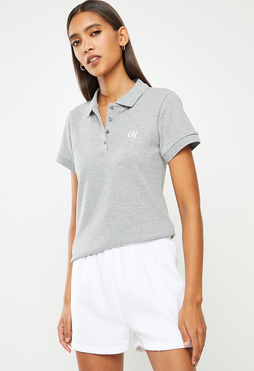 Aca Joe - Ladies aca joe small logo golfer - grey melange
