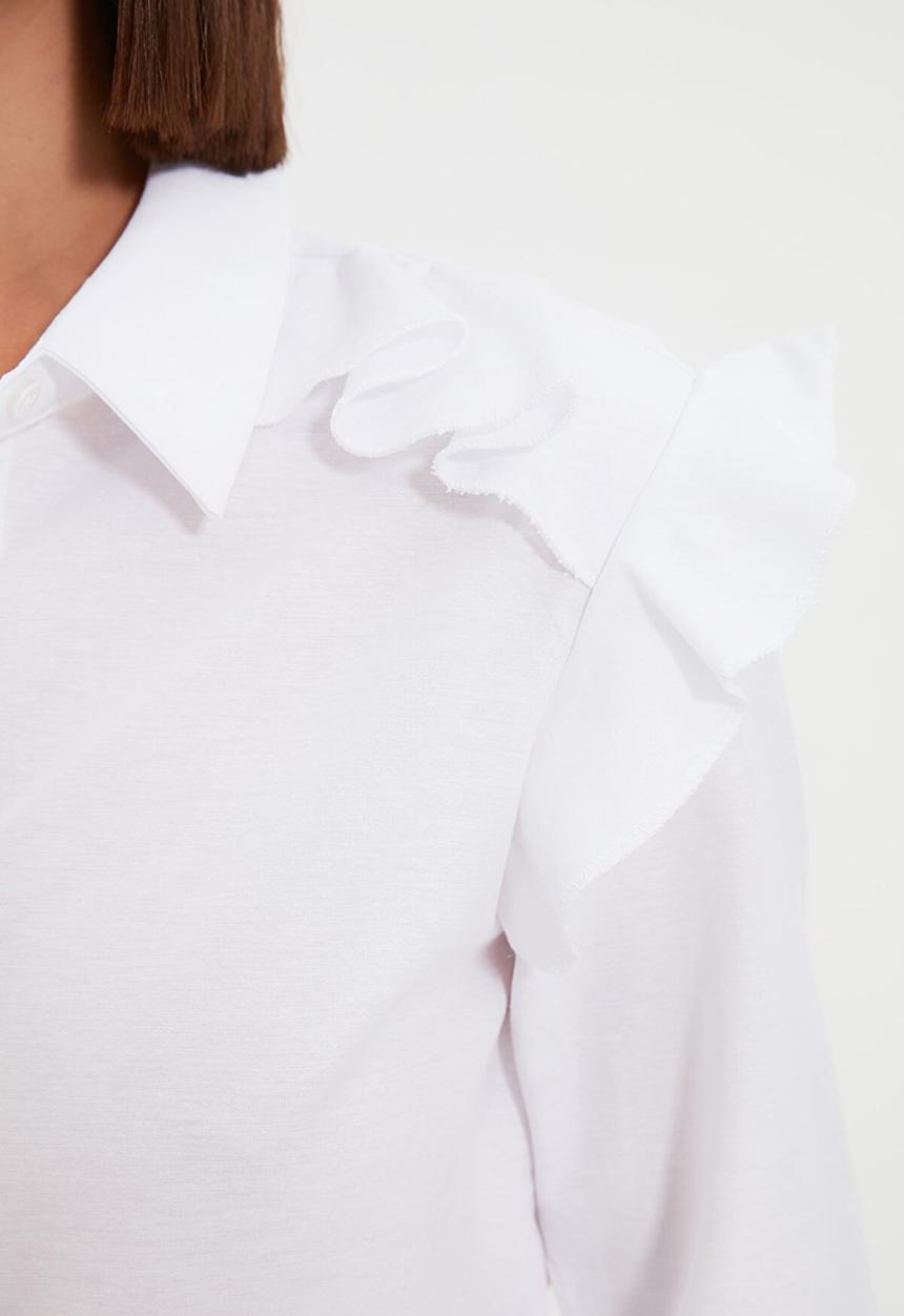 Trendyol - Shoulder detailed shirt - ecru