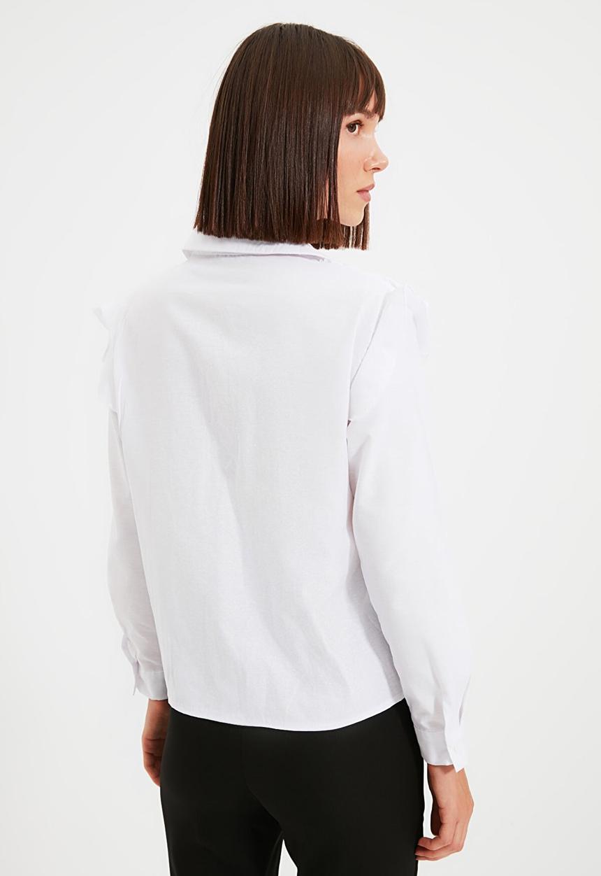Trendyol - Shoulder detailed shirt - ecru