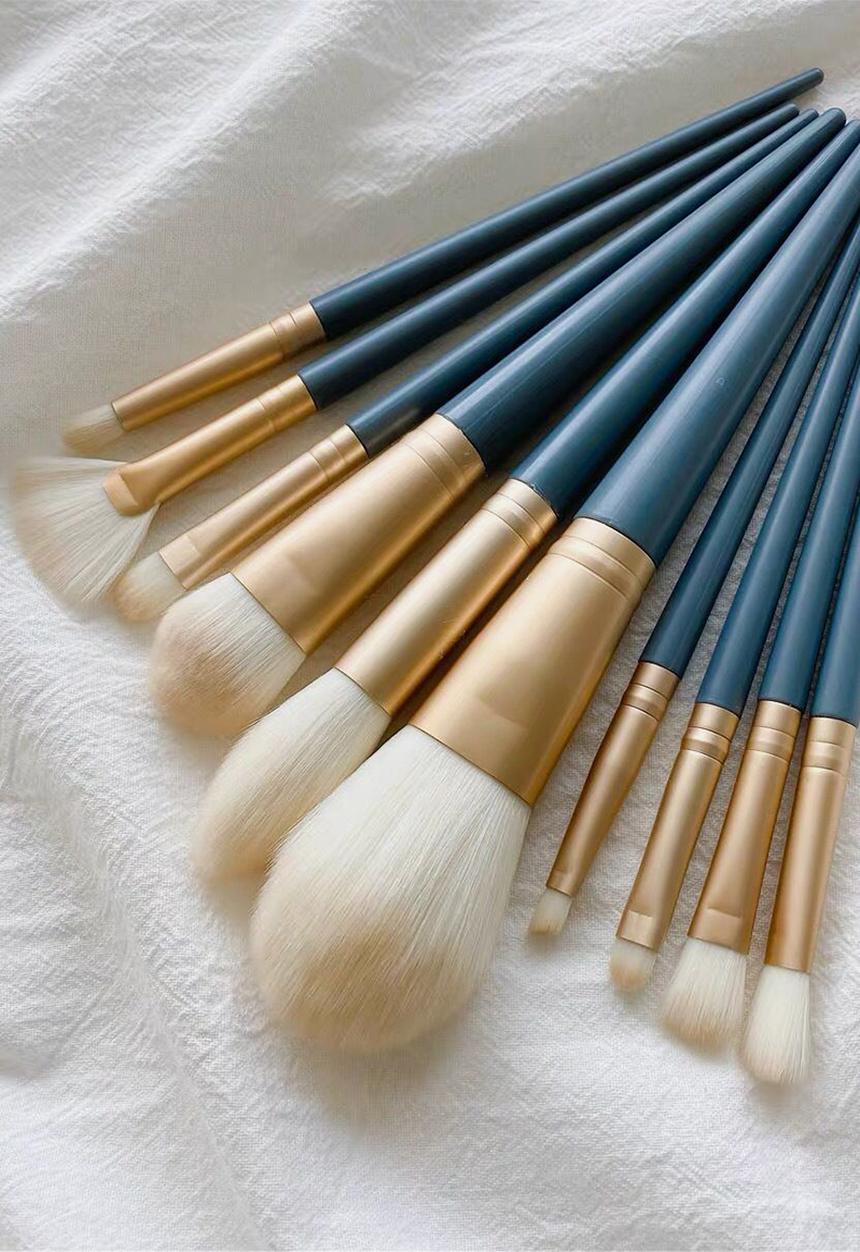 Glam Beauty - 10 Piece Midnight Makeup Brush Set + Pouch