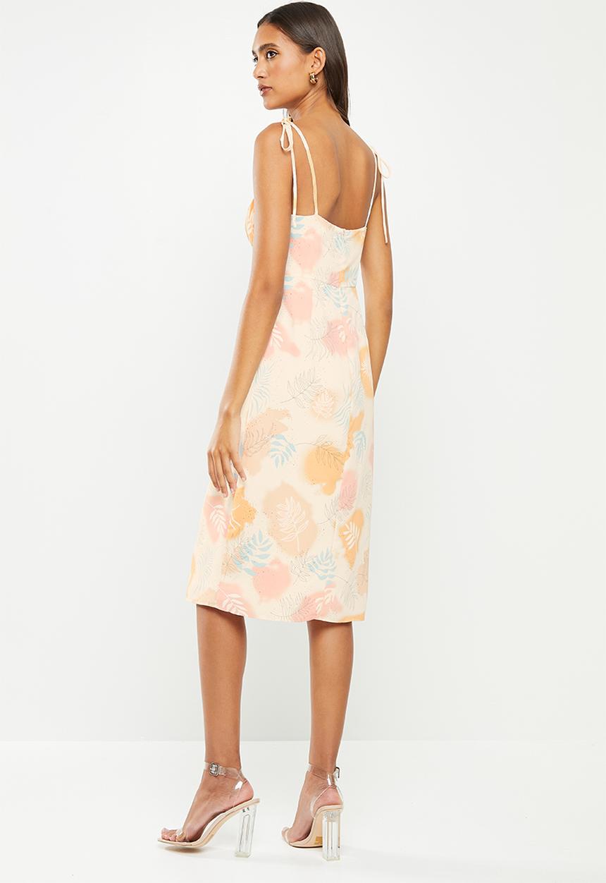 Glamorous - Line leaf dress - rust