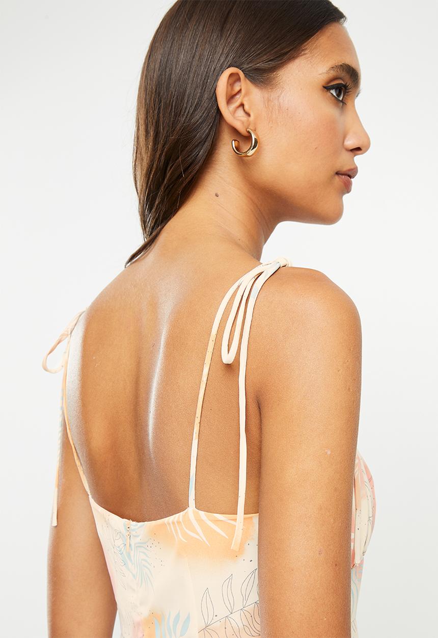 Glamorous - Line leaf dress - rust