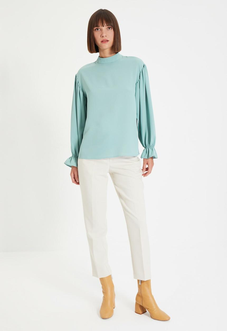 Trendyol - High collar blouse - mint
