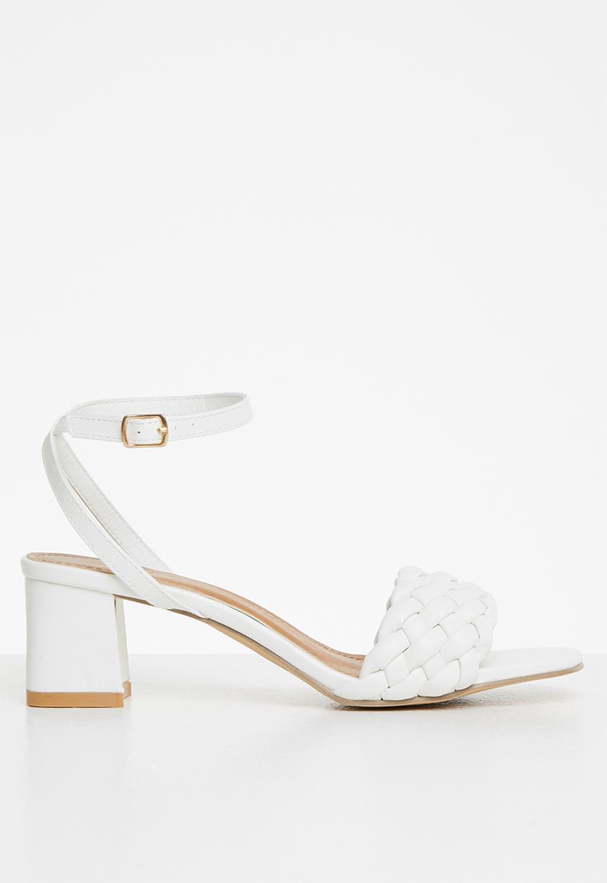 edit - Kirsten open block heel - white