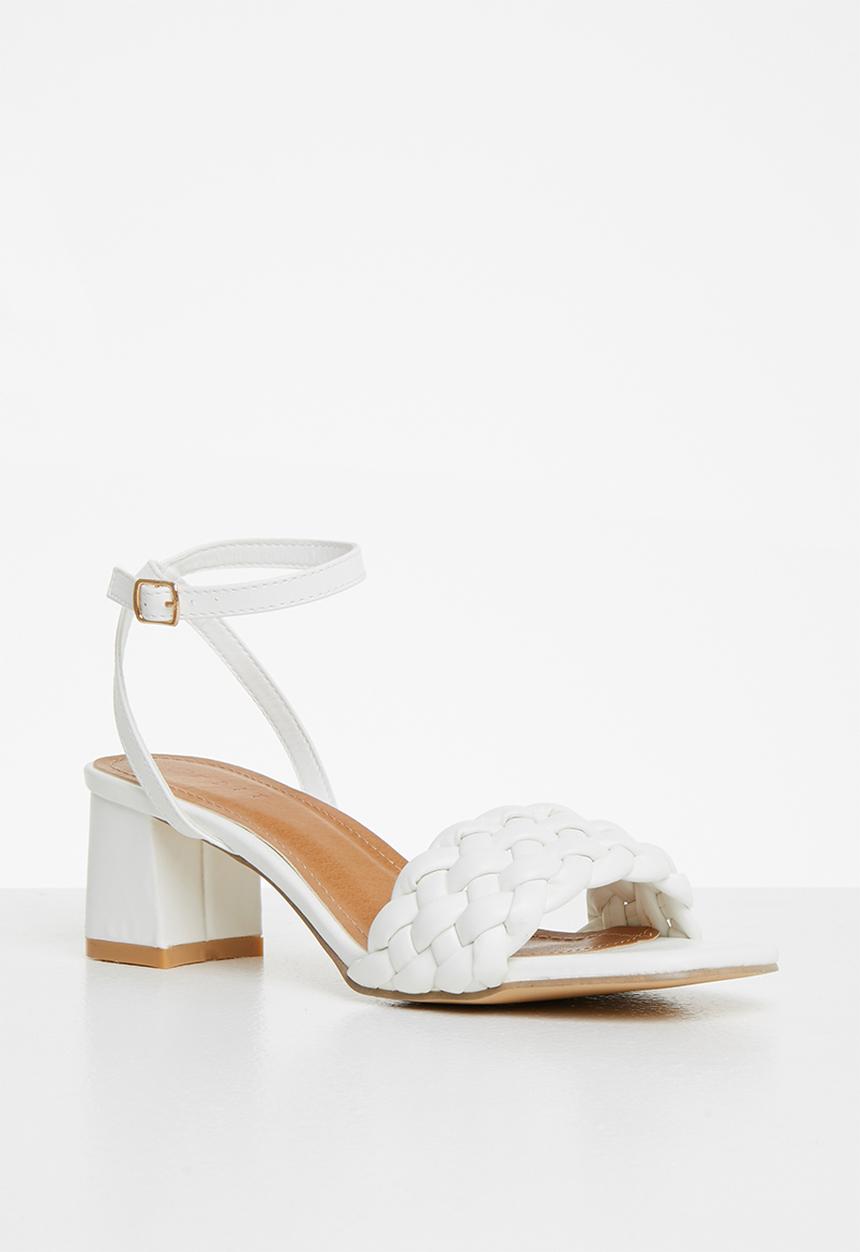 edit - Kirsten open block heel - white