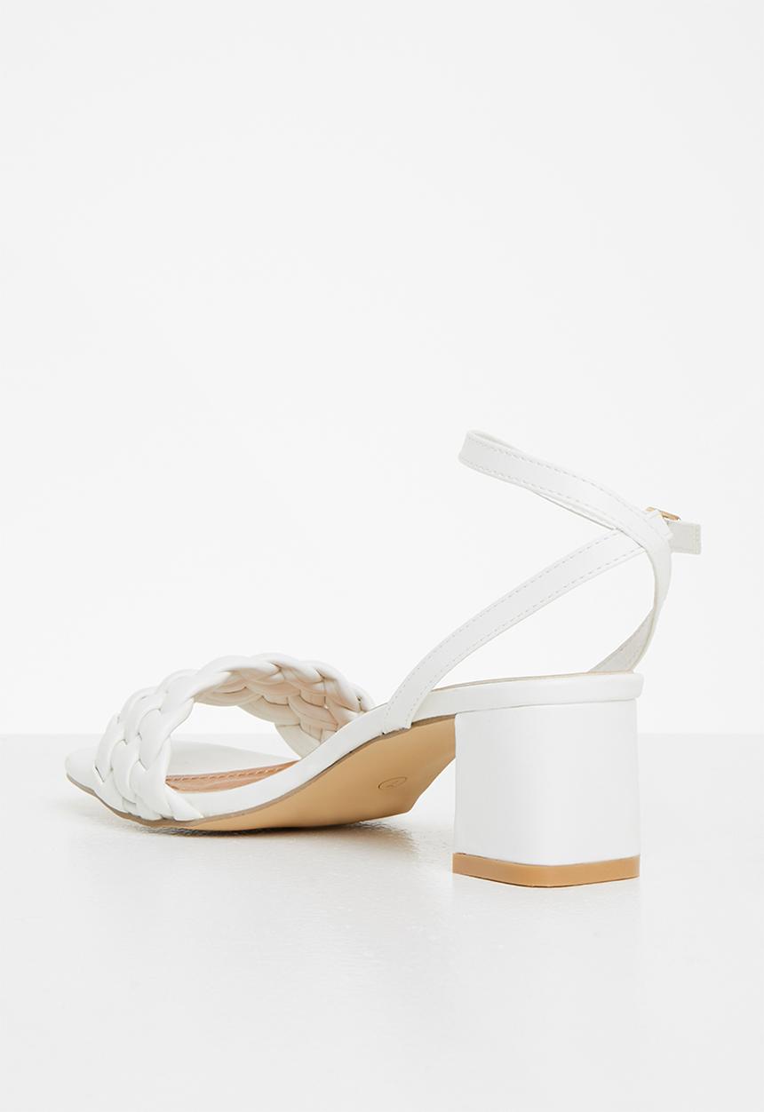 edit - Kirsten open block heel - white