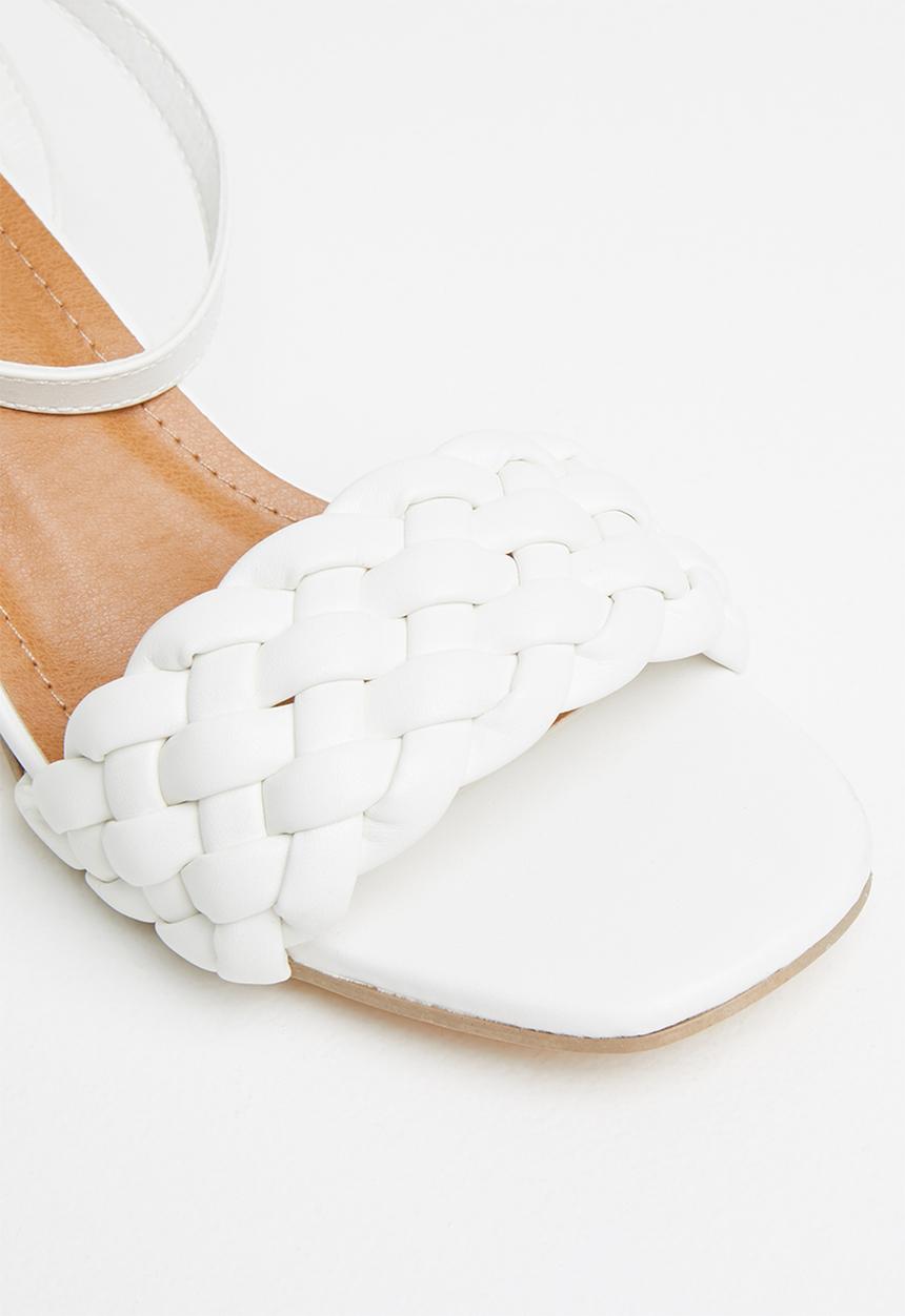 edit - Kirsten open block heel - white