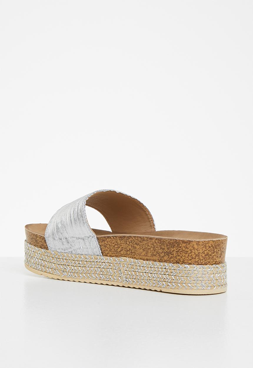 Butterfly Feet - Peacan 1 espadrille flatform sandal - silver