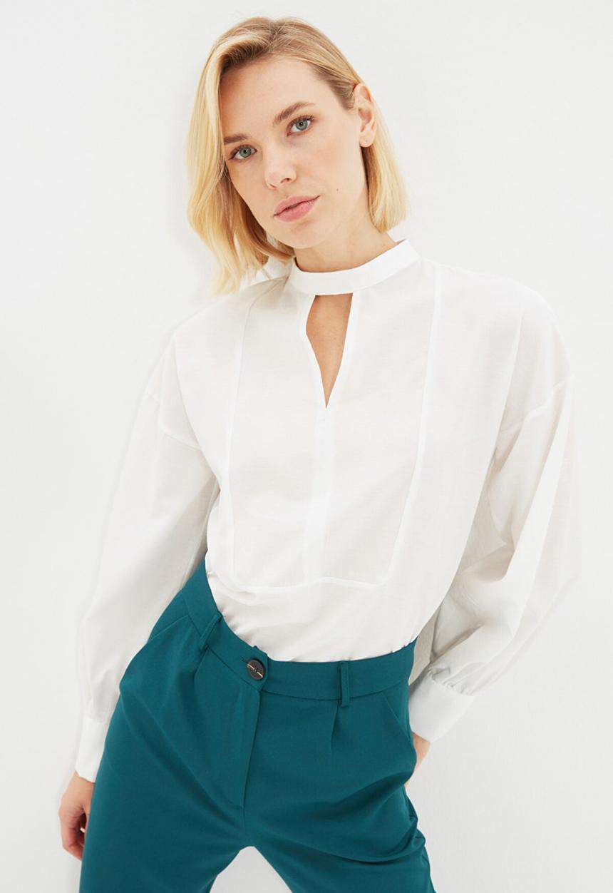 Trendyol - Turtleneck blouse - ecru