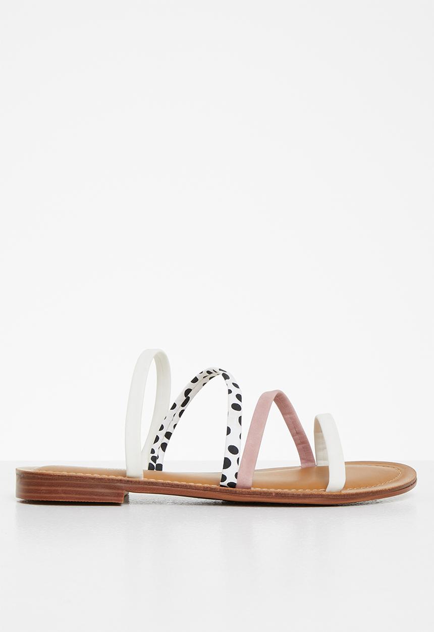 Miss Black - Sicily10 sandal - white & pink 