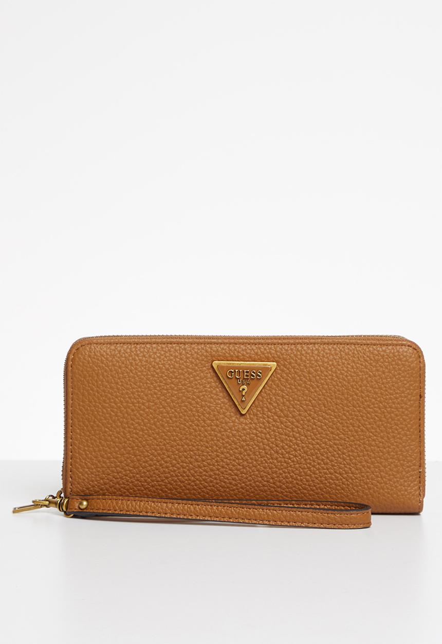 GUESS - Downtown chic slg large zip around - cognac