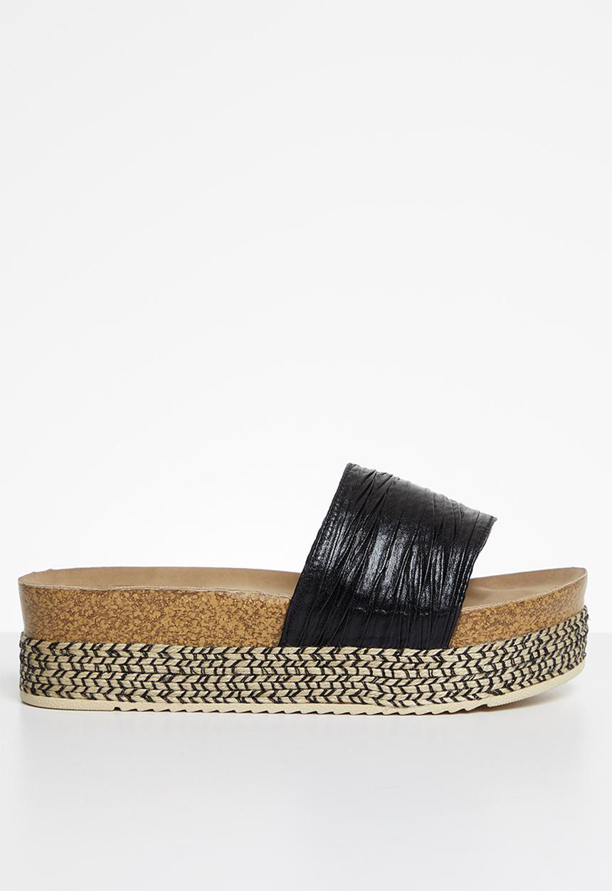 Butterfly Feet - Peacan espadrille flatform sandal - black