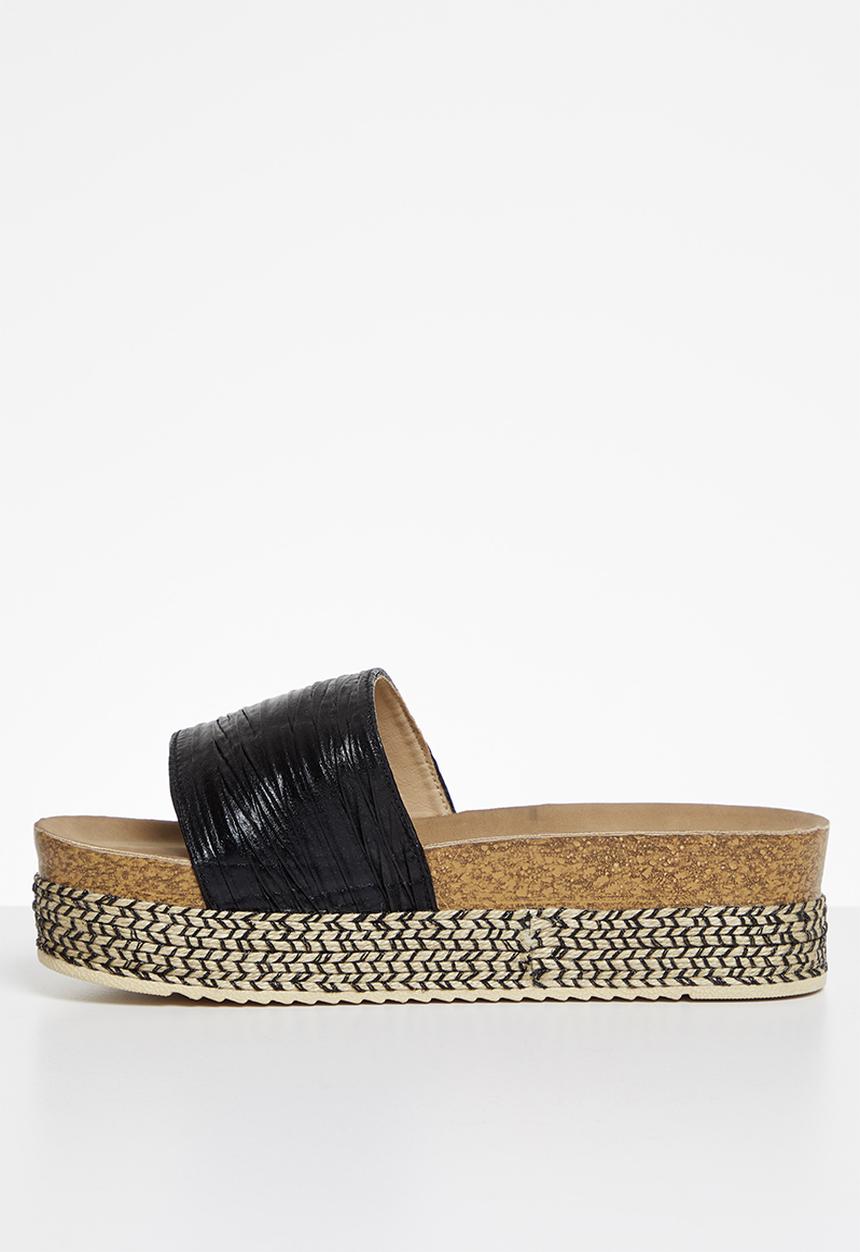 Butterfly Feet - Peacan espadrille flatform sandal - black