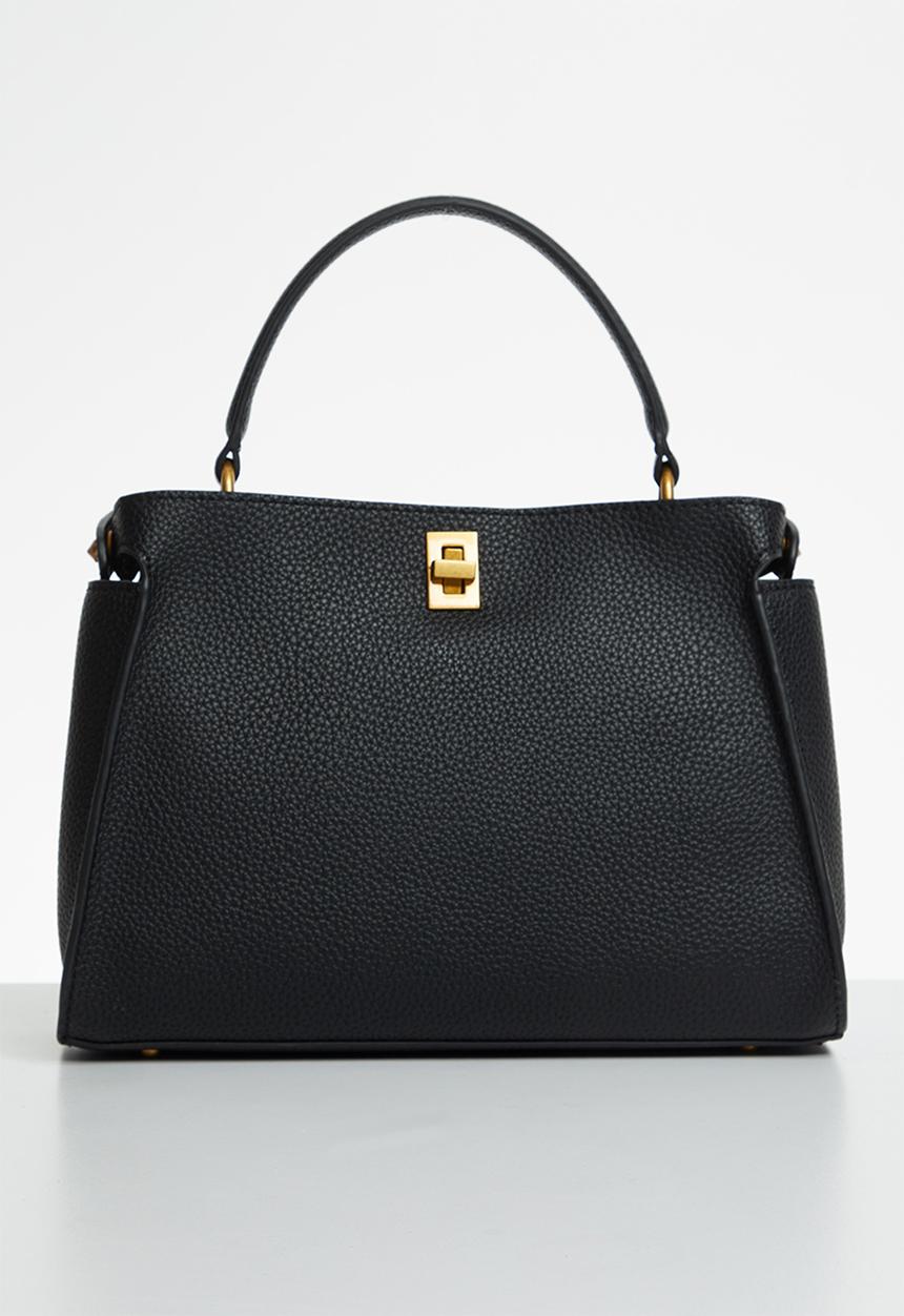 GUESS - Downtown chic turnlock satchel - black