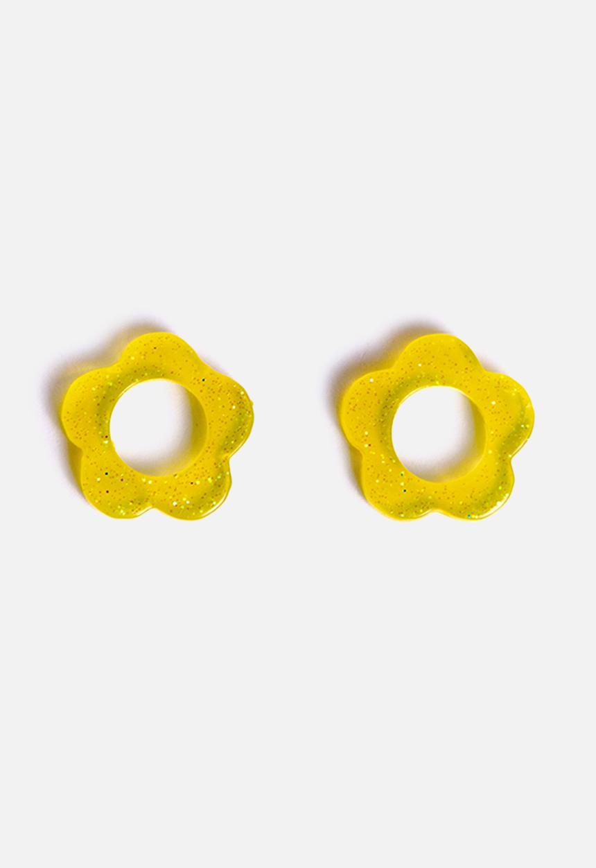 Pina Jewels - Daisy charm - yellow glitter