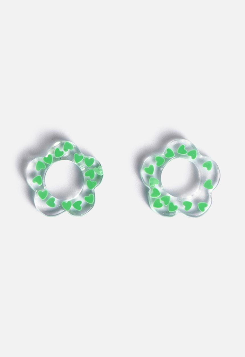 Pina Jewels - Daisy charm - green heart confetti