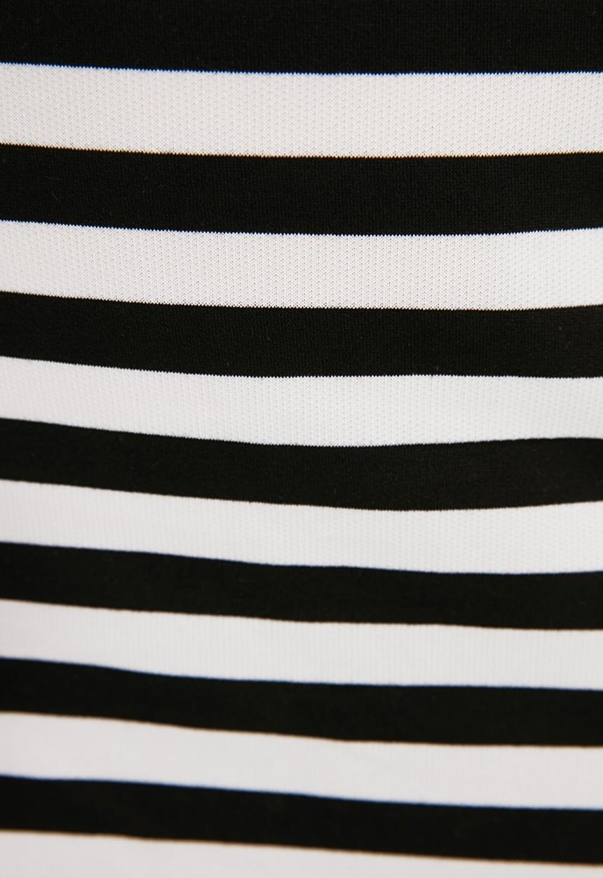 Trendyol - Petite striped mini knitted dress - black