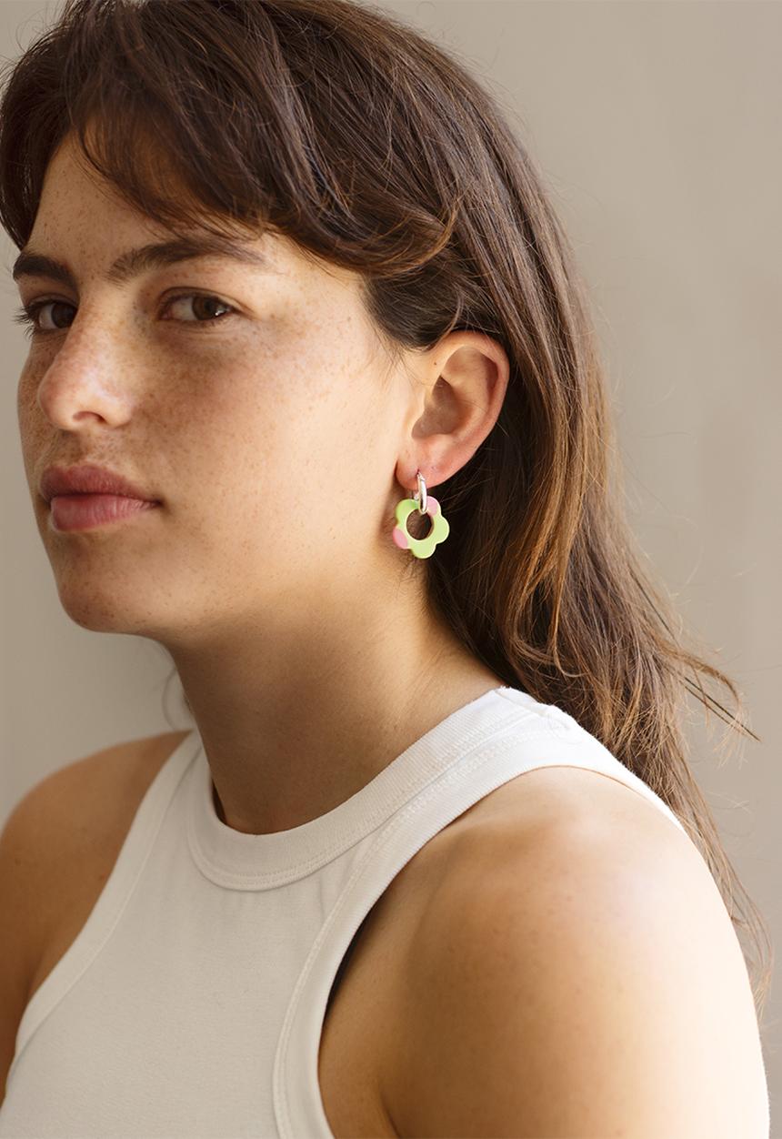 Pina Jewels - Daisy charm - pink + green cowboy