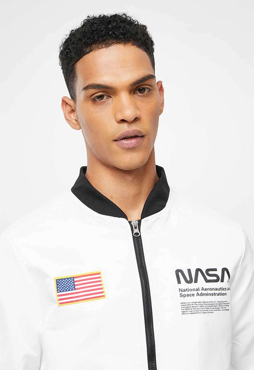 STYLE REPUBLIC - Lightweight NASA bomber jacket - white