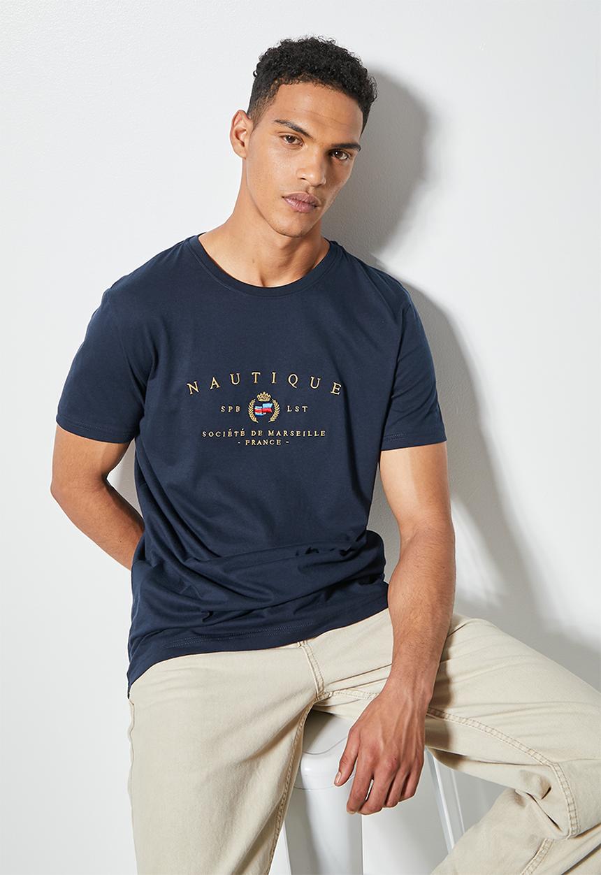 Superbalist - Nate embroidered nautique tee - navy