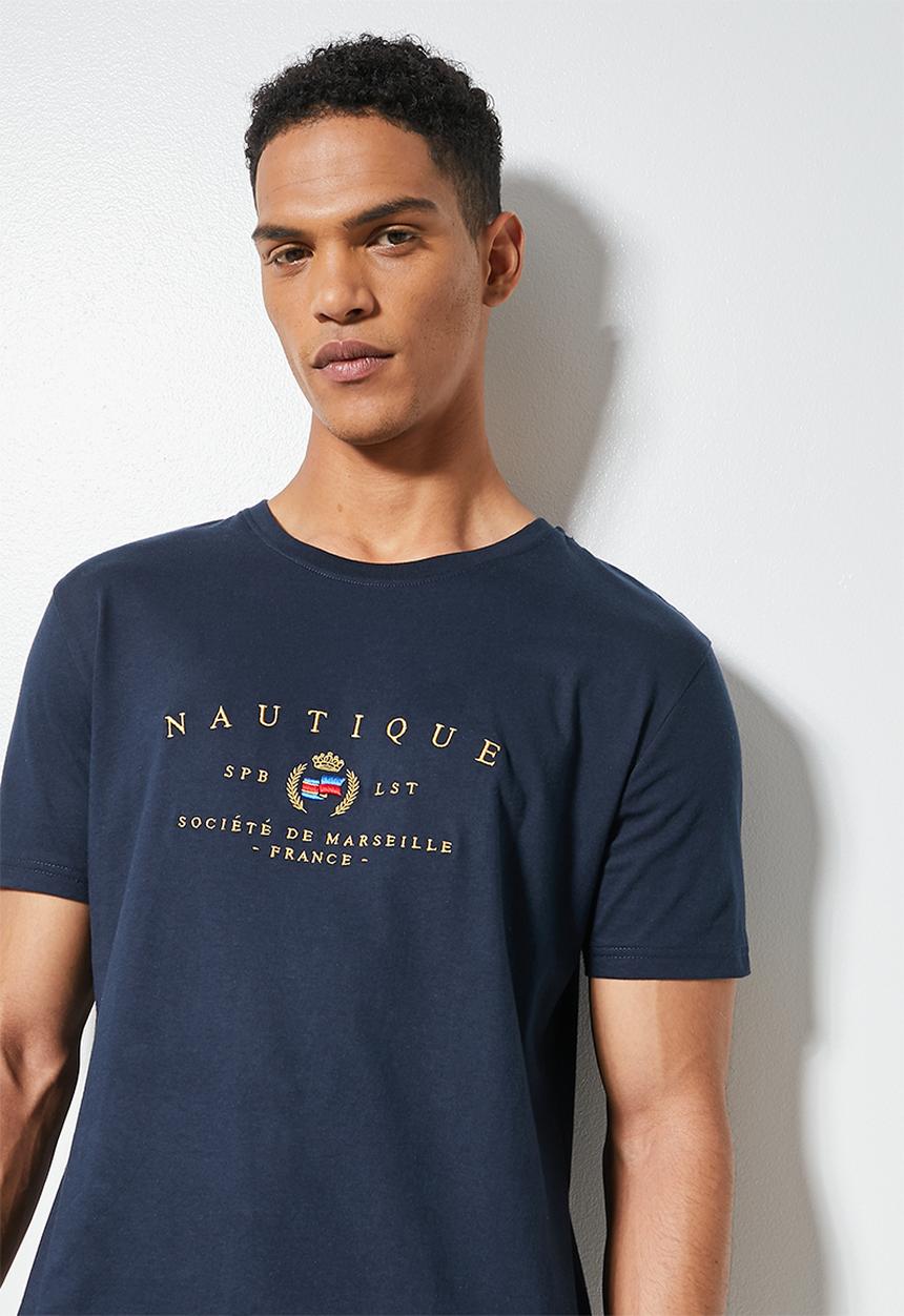 Superbalist - Nate embroidered nautique tee - navy