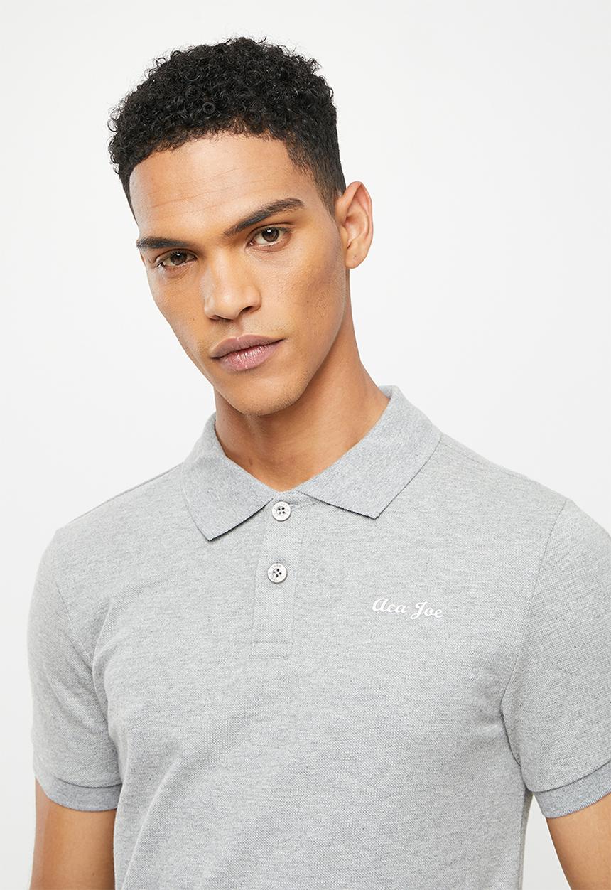 Aca Joe - Small logo golfer - grey melange