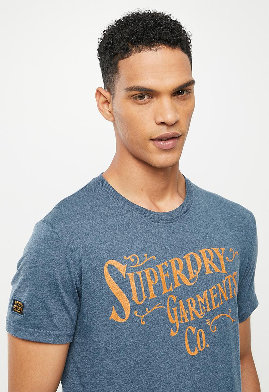 Superdry. - Ss workwear graphic tee - navy marl