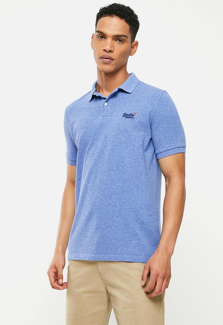 Superdry. - Short sleeve classic pique polo - bright blue grit