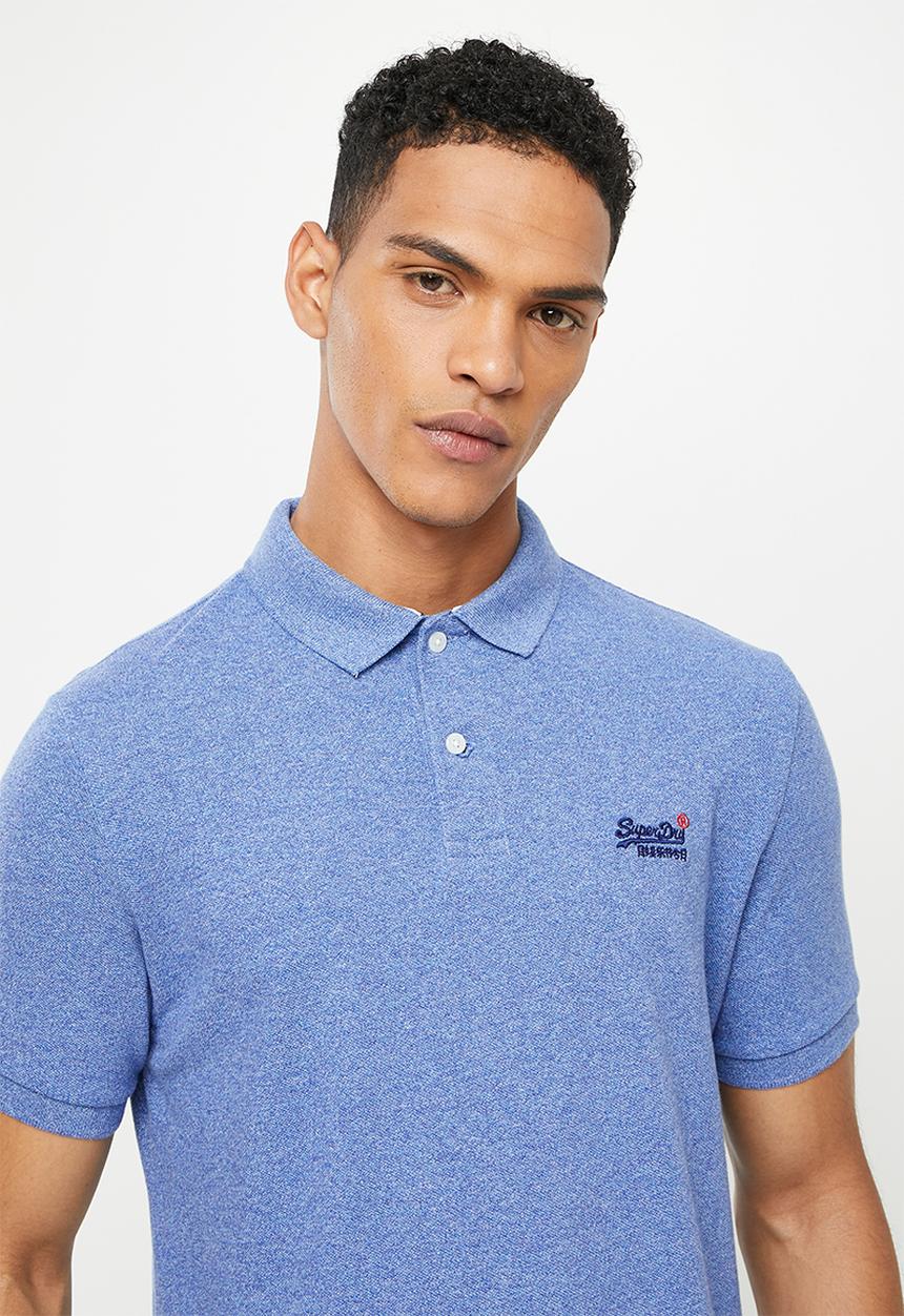 Superdry. - Short sleeve classic pique polo - bright blue grit