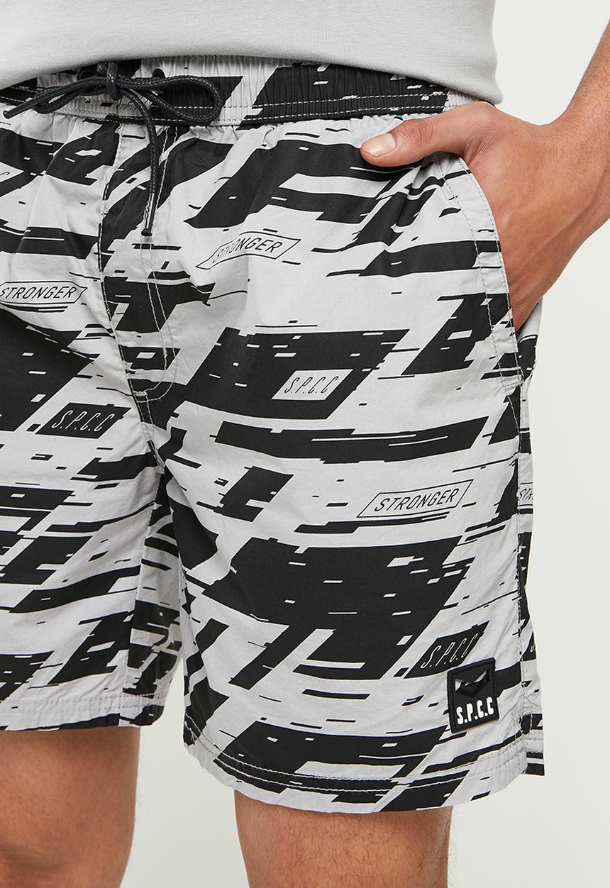 S.P.C.C - Gaudin regular fit elasticated shorts - silver grey