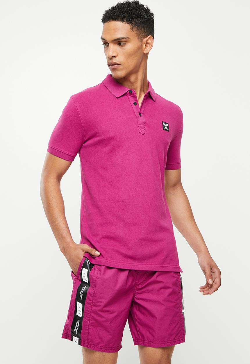 S.P.C.C - Cayenne slimline fit side slit straight hem polo - orchid
