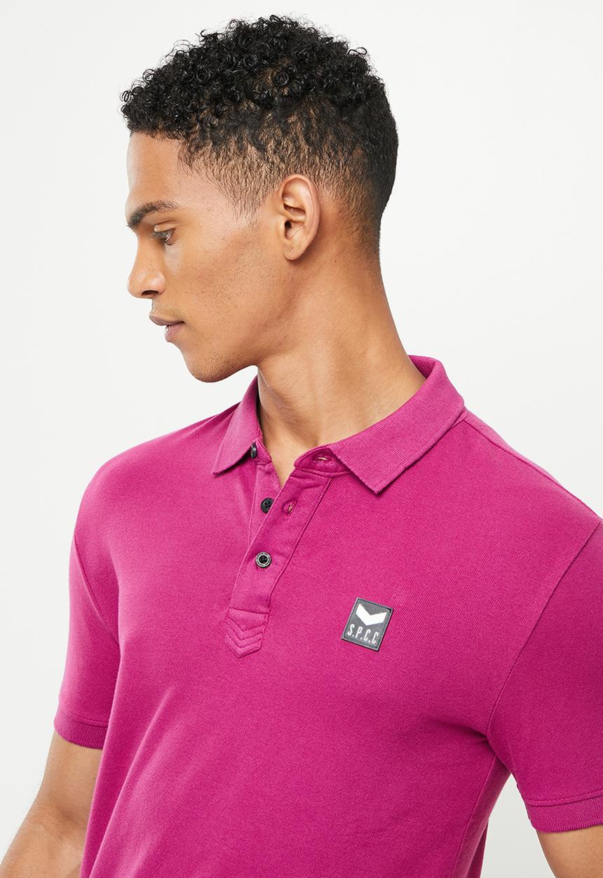 S.P.C.C - Cayenne slimline fit side slit straight hem polo - orchid