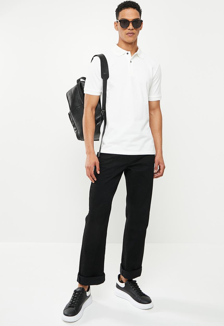 urban° - Urban short sleeve small logo golfer - white