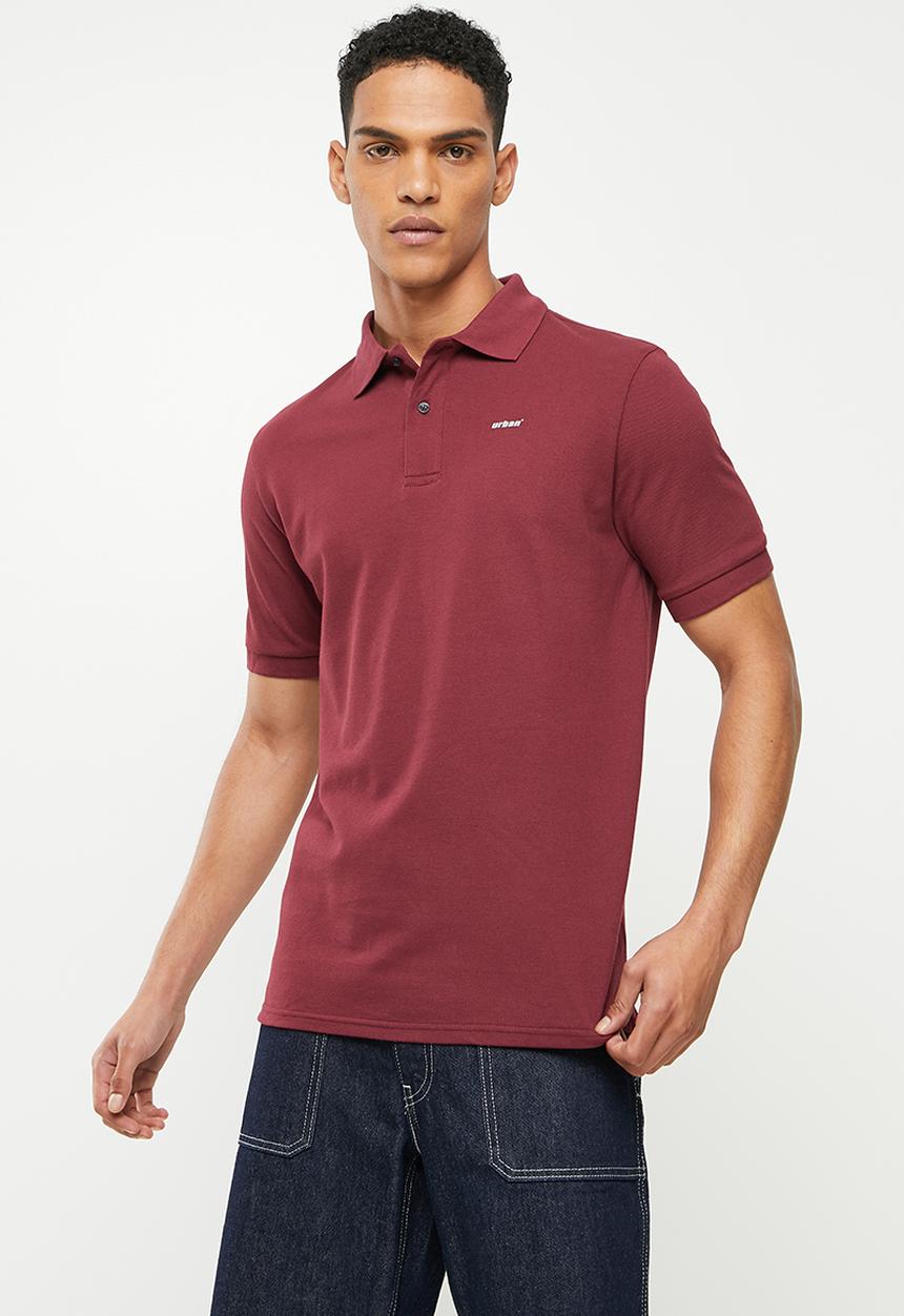 urban° - Urban short sleeve small logo golfer - maroon