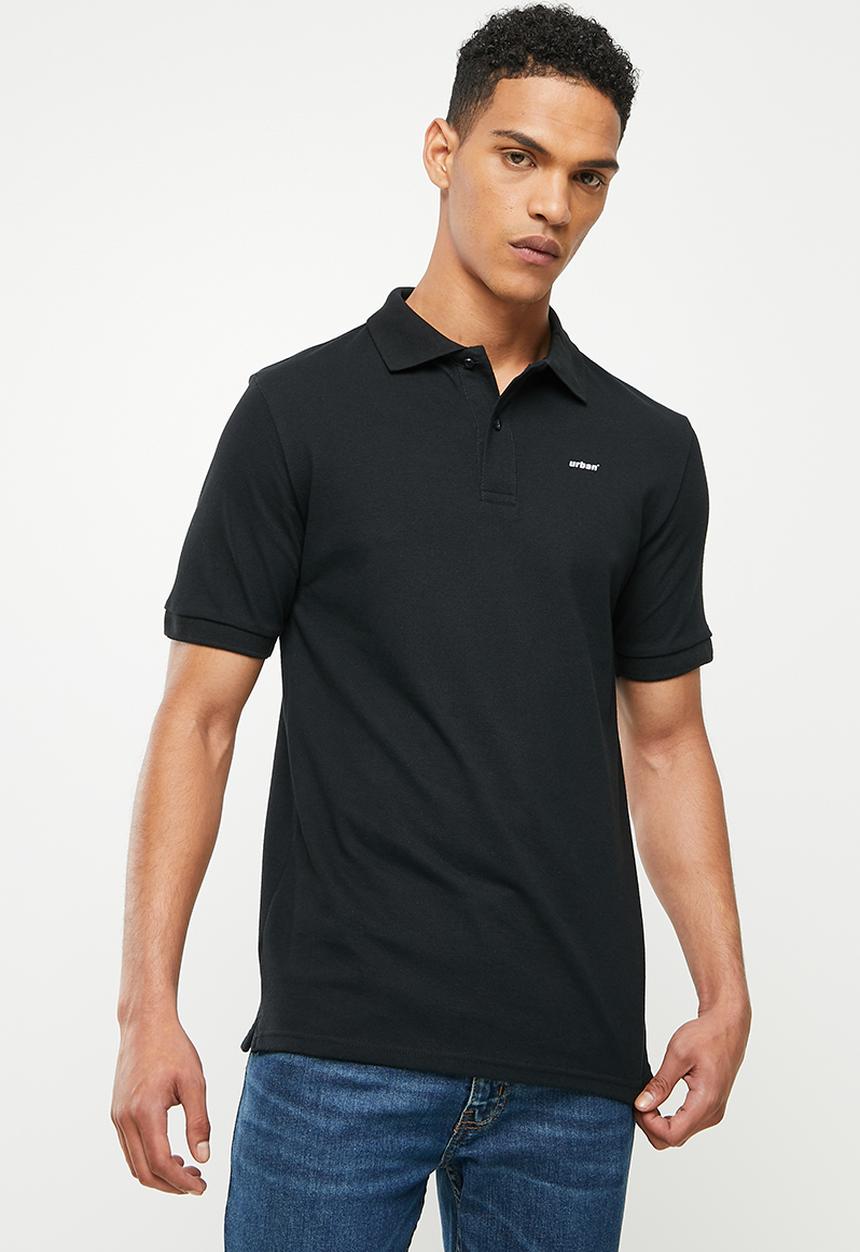 urban° - Urban short sleeve small logo golfer - black