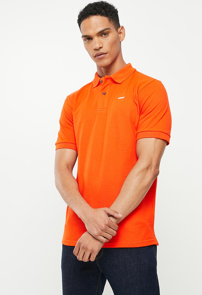 urban° - Urban short sleeve small logo golfer - tangerine