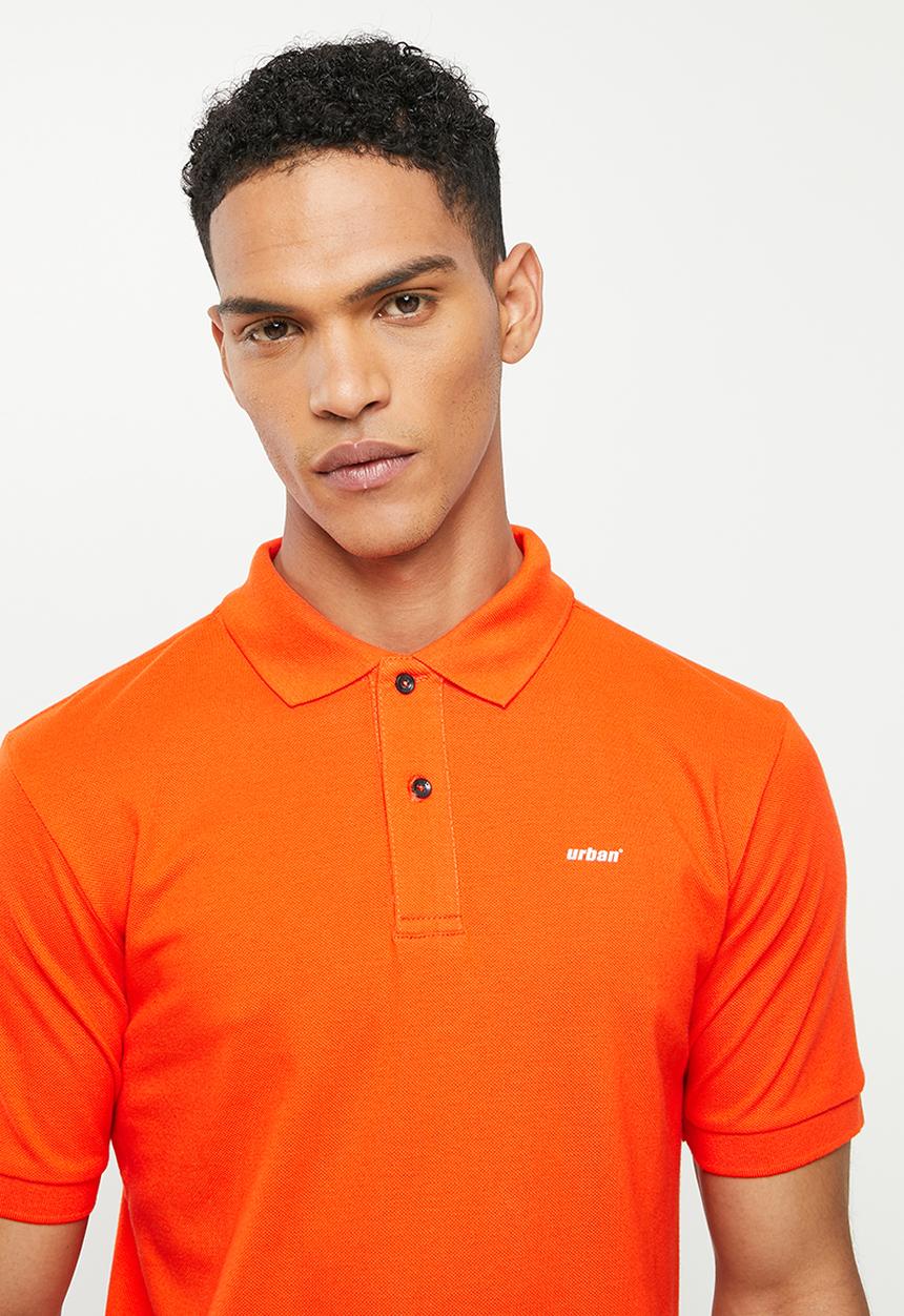 urban° - Urban short sleeve small logo golfer - tangerine