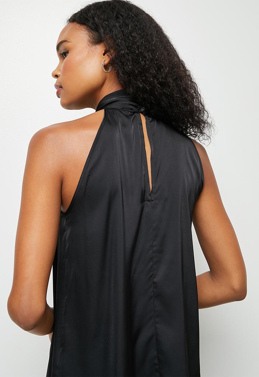 MILLA - Halter twist blouse - black
