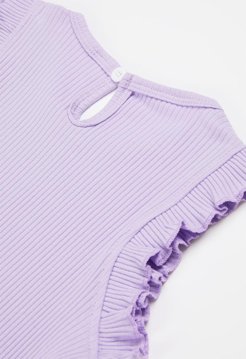 Pop Candy - Girls riffle tee & short set - purple